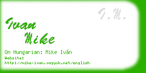 ivan mike business card
